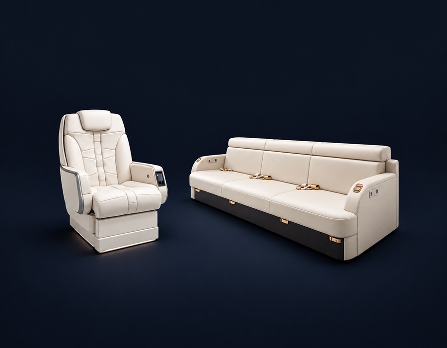 Fauteuil et canapé ivoire de luxe